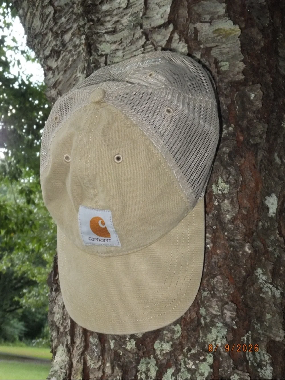 Carhartt Tan Mesh-Back Cap with Logo Patch